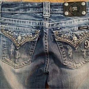 Gorgeous Miss Me Easy Boot Metal Embellished Jeans With 31” Inseam